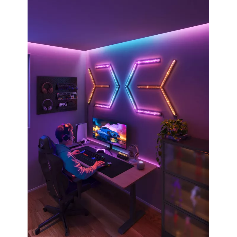 Smarte Wandleuchte Govee Gaming Wall Lights (4+1) – WLAN/Bluetooth, mehrfarbig, 4 Stück, 370×45×30 mm