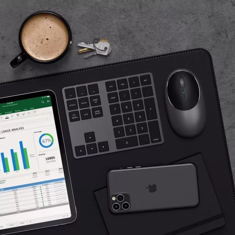 Numerische Tastatur Satechi ST-XLABKM Bluetooth 33 Tasten Grau