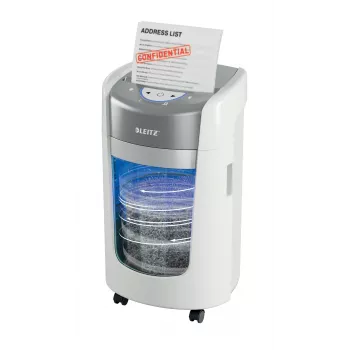Leitz IQ OptiMax Home Office 225 Mikroschnitt-Aktenvernichter Sicherheitsstufe P5 15 L – Weiß