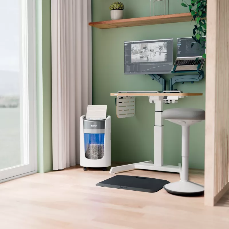 Leitz IQ OptiMax Home Office 225 Mikroschnitt-Aktenvernichter Sicherheitsstufe P5 15 L – Weiß