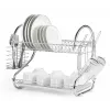 Arbeitsplatten-Geschirrabtropfgestell Maestro MR-1025-43, Metall, 43 cm Breite, schwarz, Abtropfschale, Besteck- und Gläserfächer