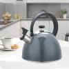 Elektrischer Wasserkocher Maestro MR-1302-Grau 2,5 l Edelstahl, graues Gehäuse, Pfeife, kühl bleibender Griff