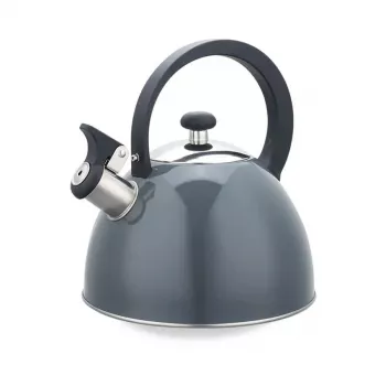 Elektrischer Wasserkocher Maestro MR-1302-Grau 2,5 l Edelstahl, graues Gehäuse, Pfeife, kühl bleibender Griff