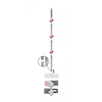 Wischer-Set für Feuchtreinigung ESPERANZA EHS004 mit Eimer, austauschbarem Mikrofaser-Wischkopf, Drehgelenk, 1250 mm Höhe, 1,1 kg