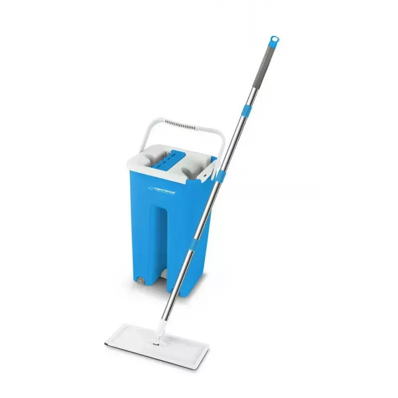 Wischer-Set für Feuchtreinigung ESPERANZA EHS004 mit Eimer, austauschbarem Mikrofaser-Wischkopf, Drehgelenk, 1250 mm Höhe, 1,1 kg