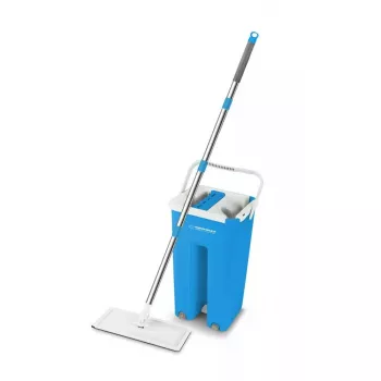 Wischer-Set für Feuchtreinigung ESPERANZA EHS004 mit Eimer, austauschbarem Mikrofaser-Wischkopf, Drehgelenk, 1250 mm Höhe, 1,1 kg