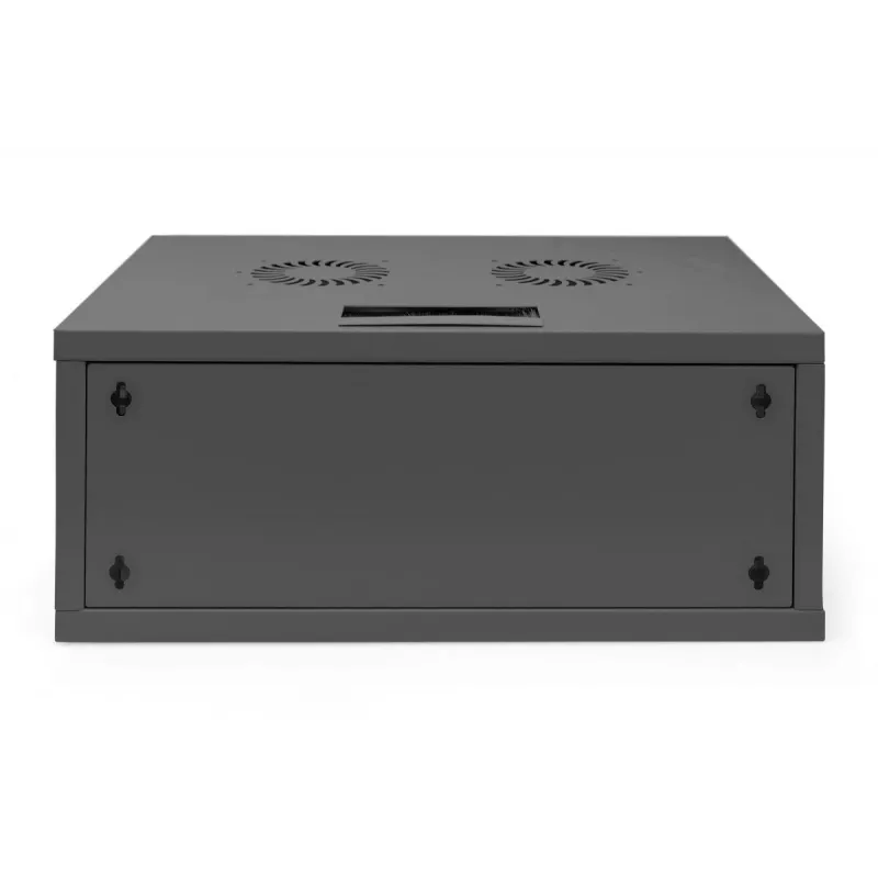 DIGITUS 4U Wandmontageschrank SOHO unmontiert 241x540x400mm Glasfronttür schwarz