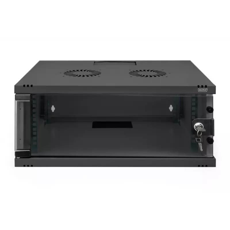 DIGITUS 4U Wandmontageschrank SOHO unmontiert 241x540x400mm Glasfronttür schwarz
