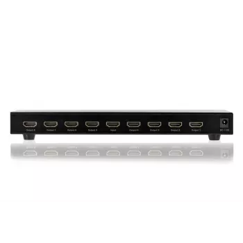 DIGITUS HDMI Splitter, 8 Port 1080p, 3D, HDMI High Speed, 2,25 GHz/225 MHz, Metallgehäuse, schwarz
