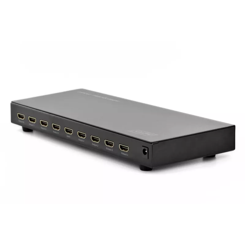 DIGITUS HDMI Splitter, 8 Port 1080p, 3D, HDMI High Speed, 2,25 GHz/225 MHz, Metallgehäuse, schwarz