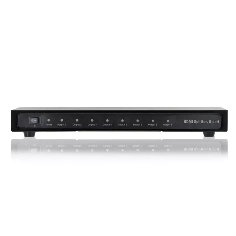 DIGITUS HDMI Splitter, 8 Port 1080p, 3D, HDMI High Speed, 2,25 GHz/225 MHz, Metallgehäuse, schwarz