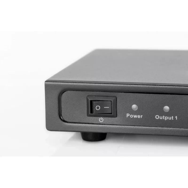DIGITUS HDMI Splitter, 8 Port 1080p, 3D, HDMI High Speed, 2,25 GHz/225 MHz, Metallgehäuse, schwarz