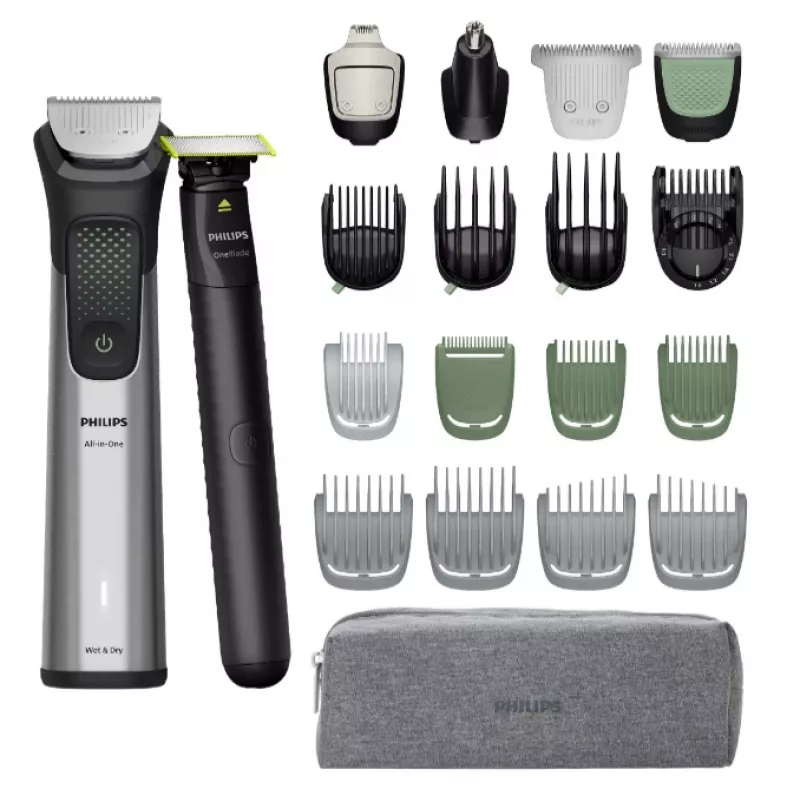 Philips All-in-One Trimmer 9000 Series MG9557/15 20-in-1 Trimmer Silber 120 Min. Akkulaufzeit