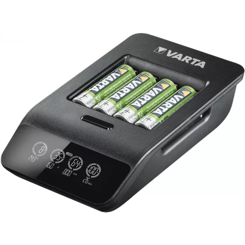 VARTA LCD Smart Charger+ mit 4 AA-Batterien 2100 mAh