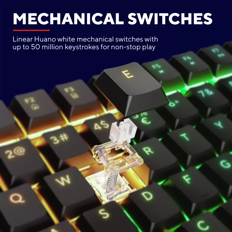 Trust GXT 868 Torix Tastatur Gaming USB + RF Wireless + Bluetooth QWERTY US English Schwarz