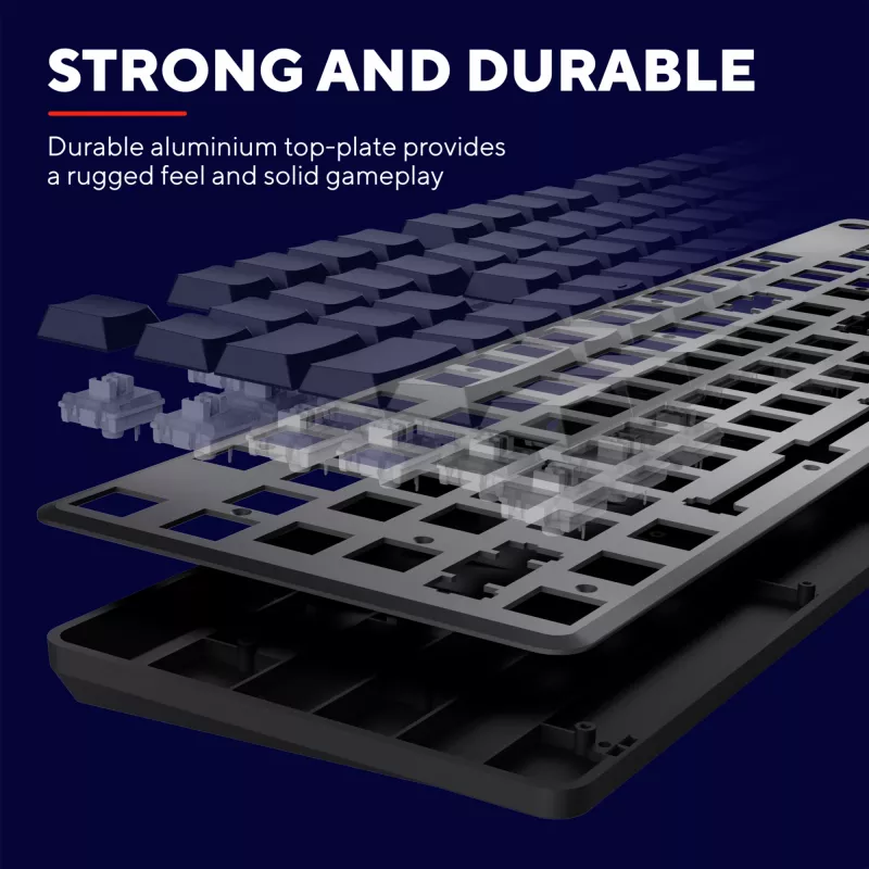 Trust GXT 868 Torix Tastatur Gaming USB + RF Wireless + Bluetooth QWERTY US English Schwarz
