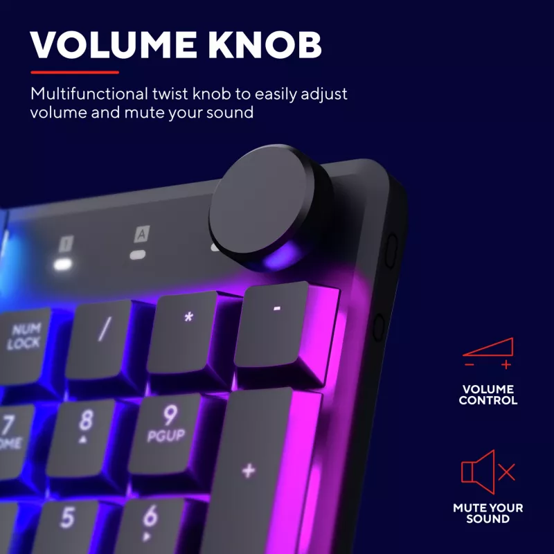 Trust GXT 868 Torix Tastatur Gaming USB + RF Wireless + Bluetooth QWERTY US English Schwarz