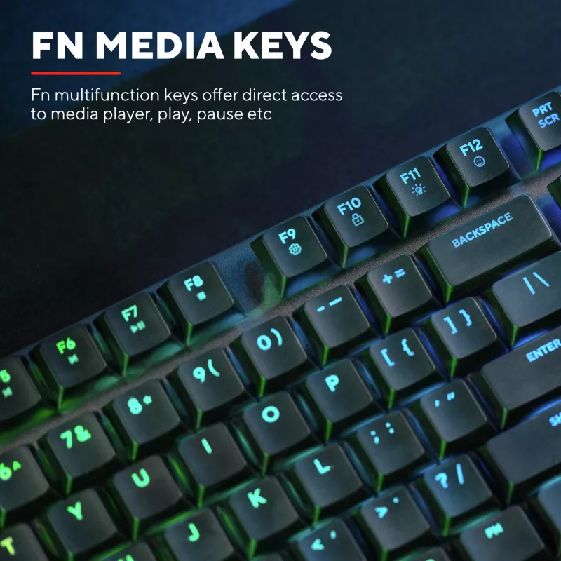 Trust GXT 868 Torix Tastatur Gaming USB + RF Wireless + Bluetooth QWERTY US English Schwarz