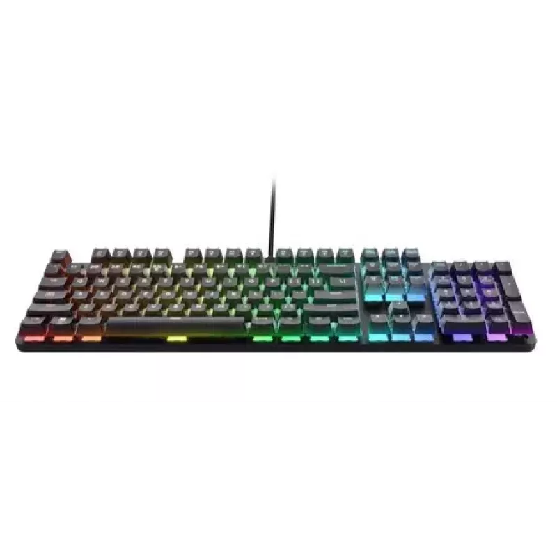 Kabelgebundene mechanische Gaming-Tastatur TRUST GXT 871 Zora – Full-size QWERTY US, RGB, N-Key-Rollover, 104 Tasten, Aluminium, USB-A, 1,8 m