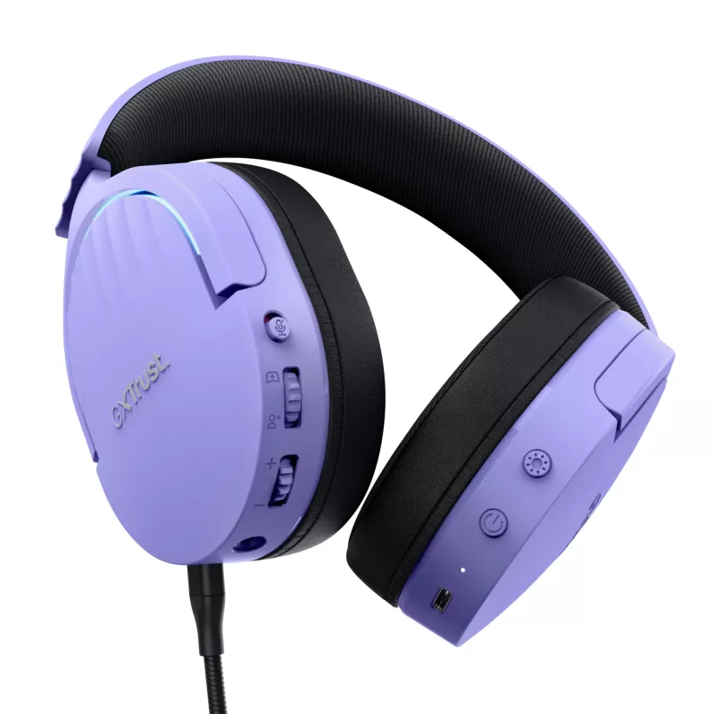Trust GXT 491P FAYZO Headset Kabelgebunden & Kabellos Kopfband Gaming USB Type-A Bluetooth Schwarz, Lila