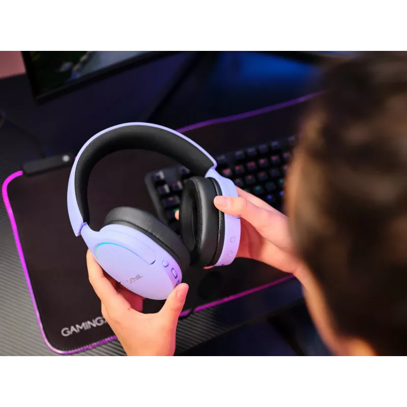 Trust GXT 491P FAYZO Headset Kabelgebunden & Kabellos Kopfband Gaming USB Type-A Bluetooth Schwarz, Lila