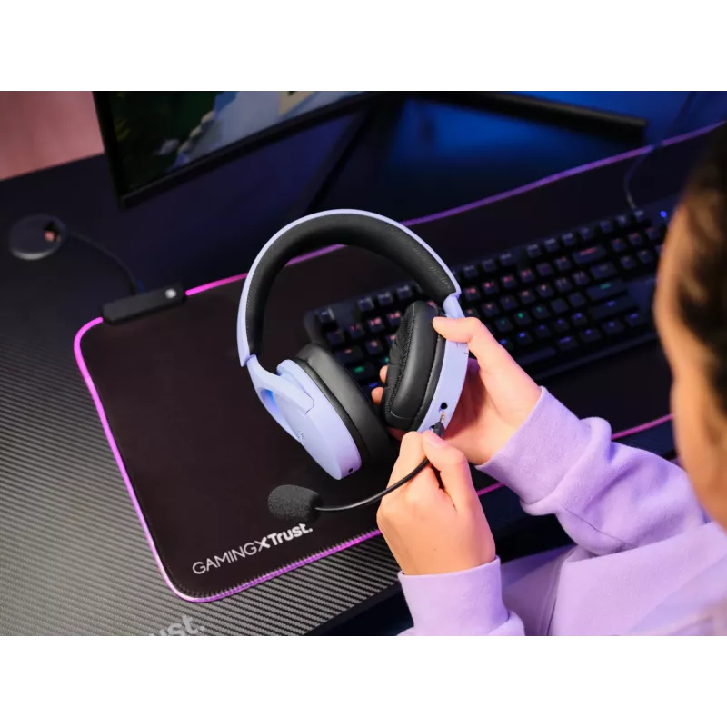 Trust GXT 491P FAYZO Headset Kabelgebunden & Kabellos Kopfband Gaming USB Type-A Bluetooth Schwarz, Lila