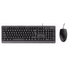 Trust Primo Tastatur, Maus enthalten, Universal, USB, QWERTY, US-Englisch, Schwarz