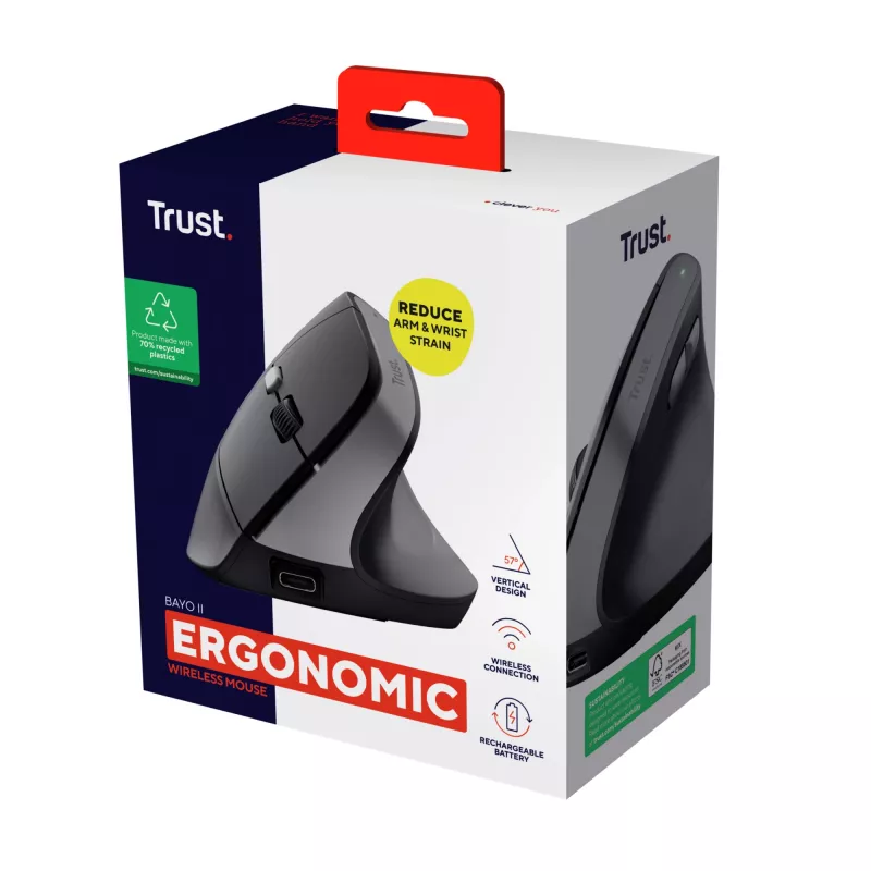 Trust Bayo II Maus Medizinisch Rechtshänder RF Wireless Optisch 2400 DPI