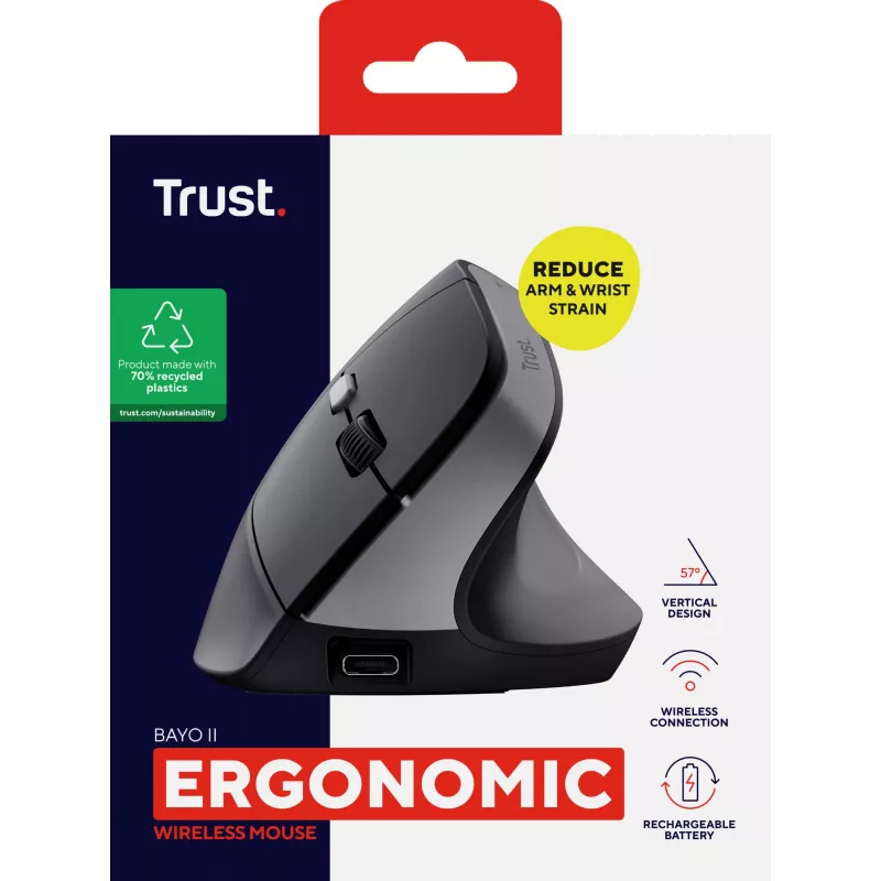 Trust Bayo II Maus Medizinisch Rechtshänder RF Wireless Optisch 2400 DPI