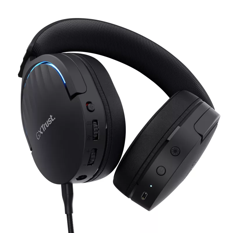 Trust GXT 491 Fayzo Headset Kabelgebunden & Kabellos Head-band Gaming USB Typ-C Bluetooth Schwarz
