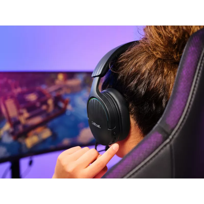 Trust GXT 491 Fayzo Headset Kabelgebunden & Kabellos Head-band Gaming USB Typ-C Bluetooth Schwarz