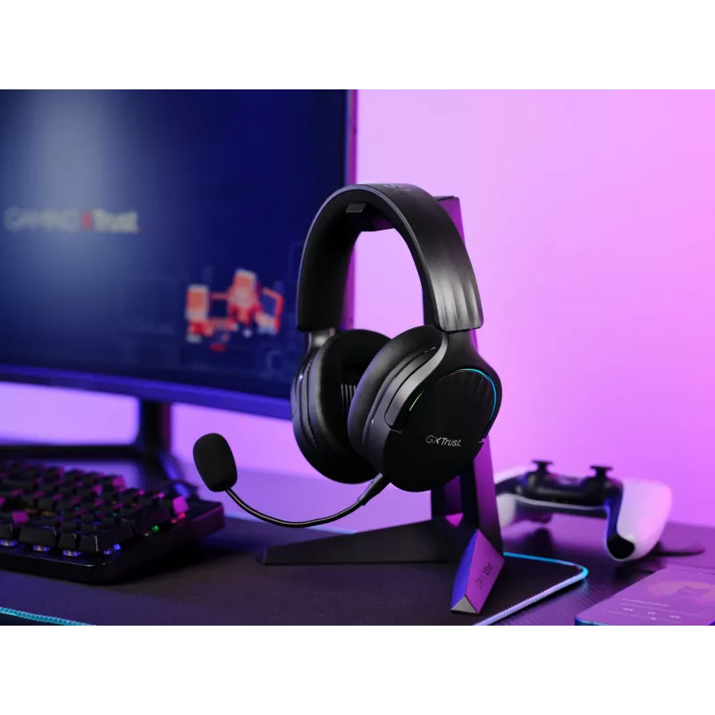 Trust GXT 491 Fayzo Headset Kabelgebunden & Kabellos Head-band Gaming USB Typ-C Bluetooth Schwarz