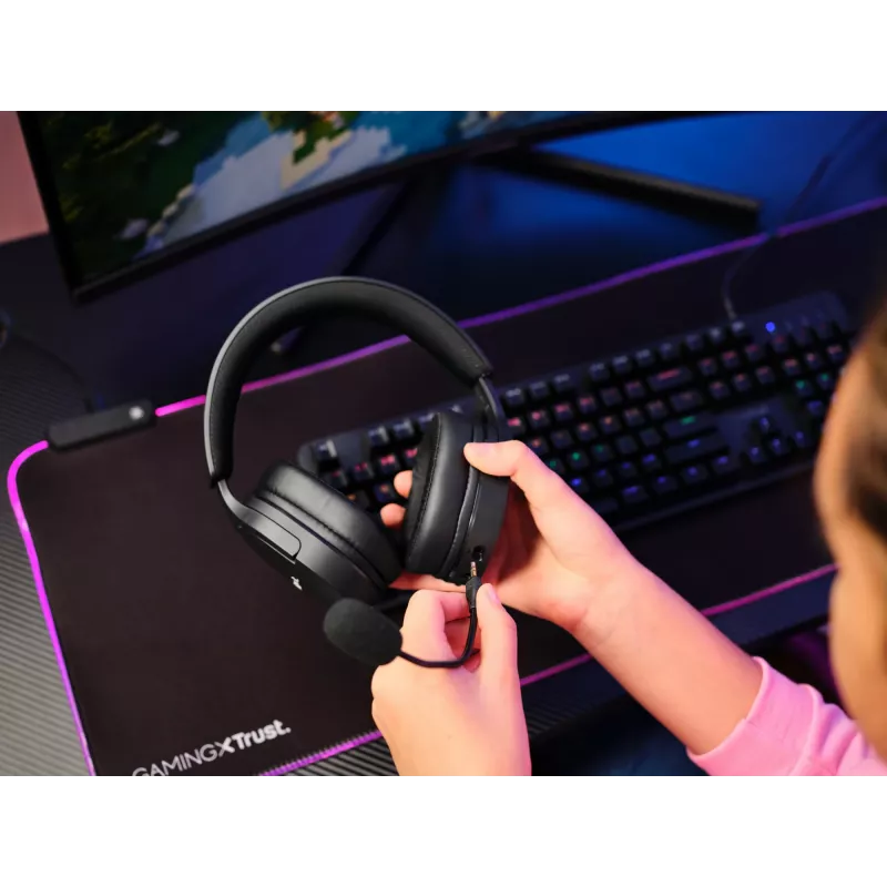 Trust GXT 491 Fayzo Headset Kabelgebunden & Kabellos Head-band Gaming USB Typ-C Bluetooth Schwarz