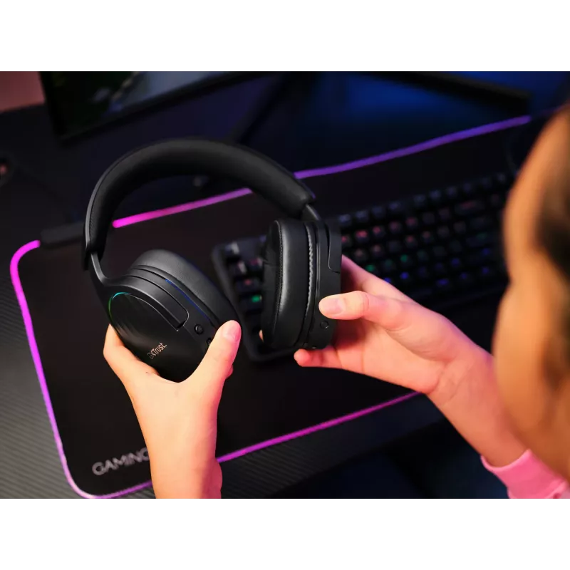 Trust GXT 491 Fayzo Headset Kabelgebunden & Kabellos Head-band Gaming USB Typ-C Bluetooth Schwarz