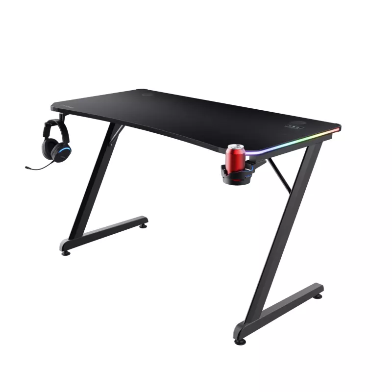 Rechteckiger Tisch TRUST GXT 709 LUMINUS Schwarz 1200x600x740 mm