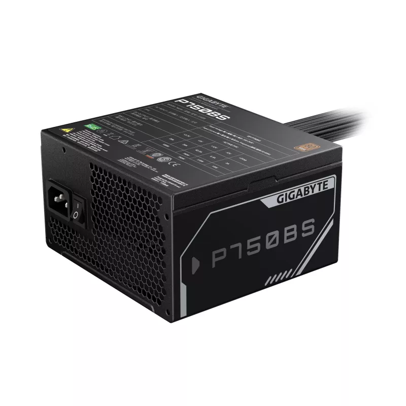 GIGABYTE P750BS Netzteil – PCI-E 6+2 Pin x 4, 80 PLUS Bronze, 120-mm-Lüfter, ATX-kompatibel, EU-Stecker