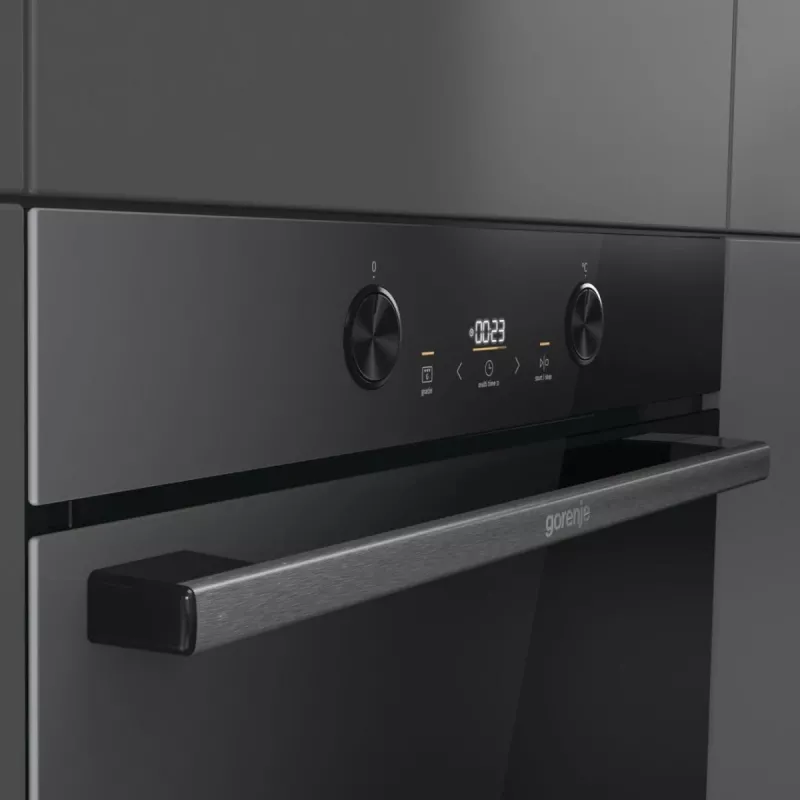 Einbau-Elektrobackofen Gorenje G400 BPS6737E04DBG, 77 L, 3500 W, Touch-Steuerung, Pyrolyse, Schwarz