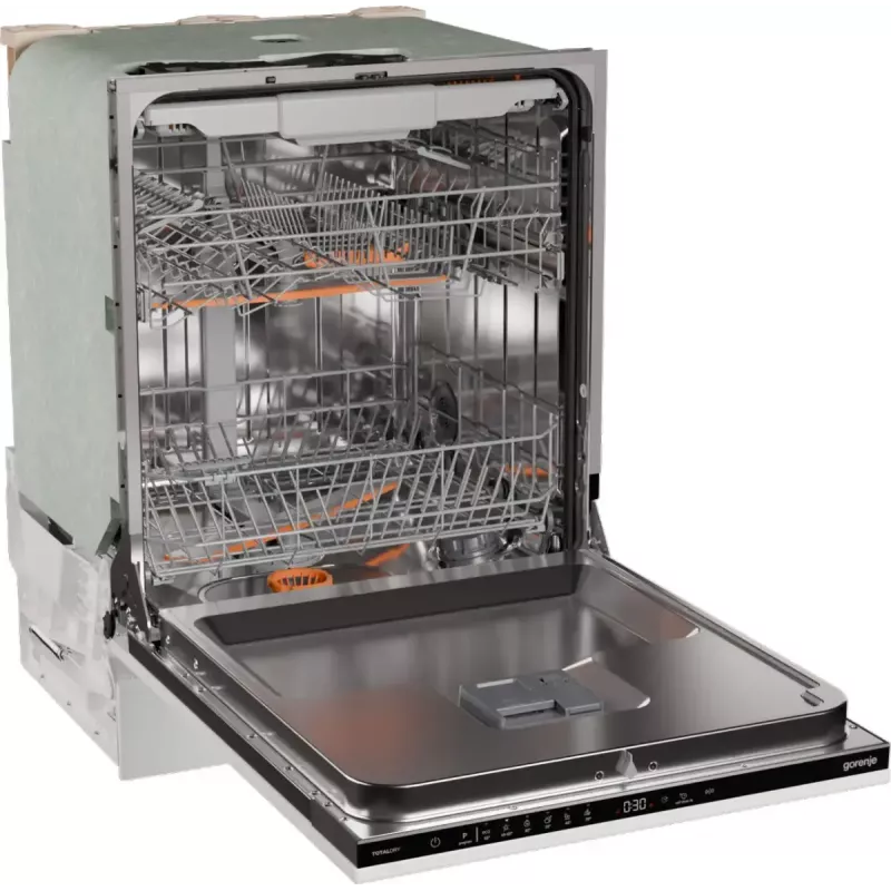 Einbau-Geschirrspüler Gorenje GV16D5 — 16 Maßgedecke, 44 dB, Edelstahl, 7 Temperatureinstellungen
