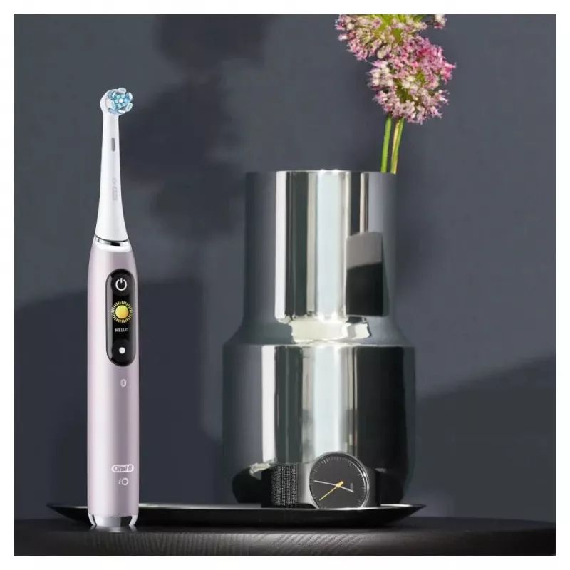 Elektrische Zahnbürste Oral-B iO 9 Erwachsene rotierend, 2 Handstücke, 2 Bürstenköpfe, integrierter Akku, 3 Std. Ladezeit, Schwarz/Rose