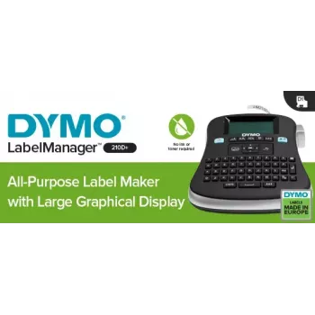 DYMO LabelManager Desktop-Etikettendrucker | 210D+ Allzweck-Tragbarer EtikettendruckerEinfach zu bedienenOne-Touch-Smart-TastenQWERTZ-TastaturGroßes DisplayFür Heim- und Büroorganisation (EU-Stecker)
