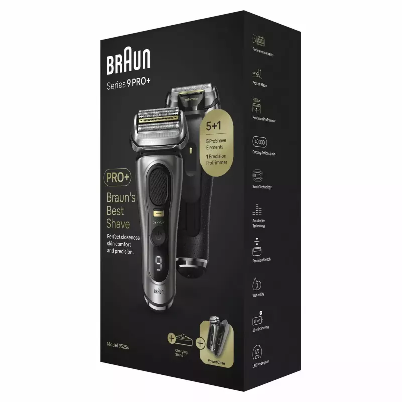 Braun Series 9 Pro+ 9525s Nass- & Trockenrasierer Folienrasierer Trimmer Metallic