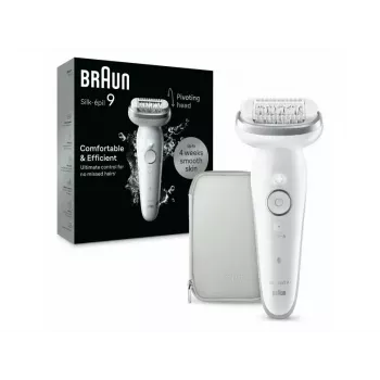Epilierer Braun Silk-épil 9 9-011 40 Pinzetten Silber Weiß