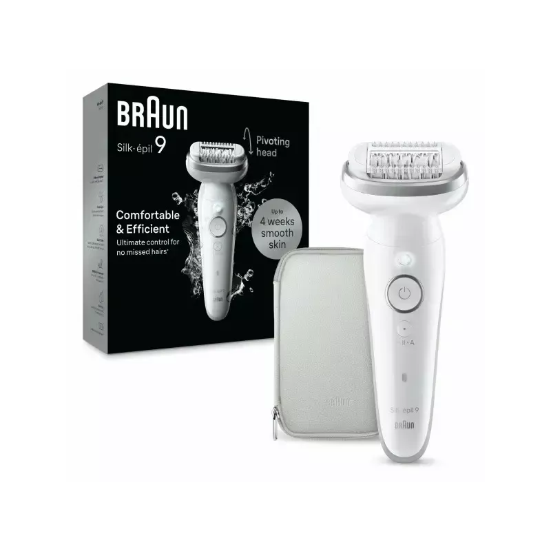 Epilierer Braun Silk-épil 9 9-011 40 Pinzetten Silber Weiß
