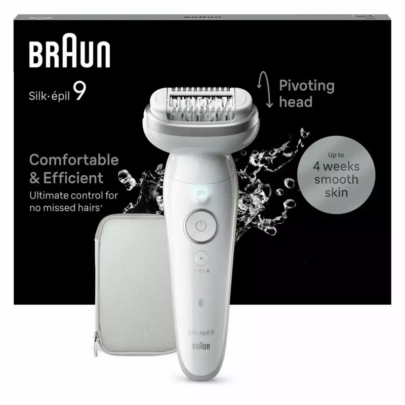 Epilierer Braun Silk-épil 9 9-011 40 Pinzetten Silber Weiß