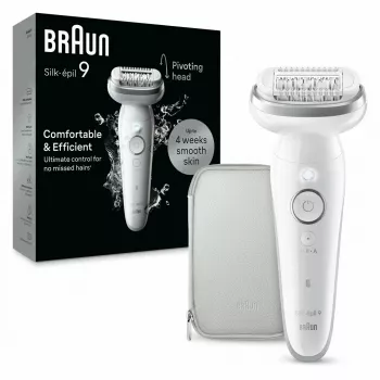 Epilierer Braun Silk-épil 9 9-011 40 Pinzetten Silber Weiß
