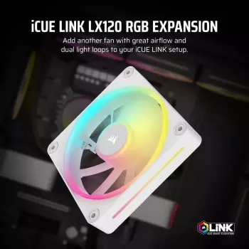 Lüfter Corsair iCUE LINK LX120 RGB 12 cm Weiß 400-2400 RPM