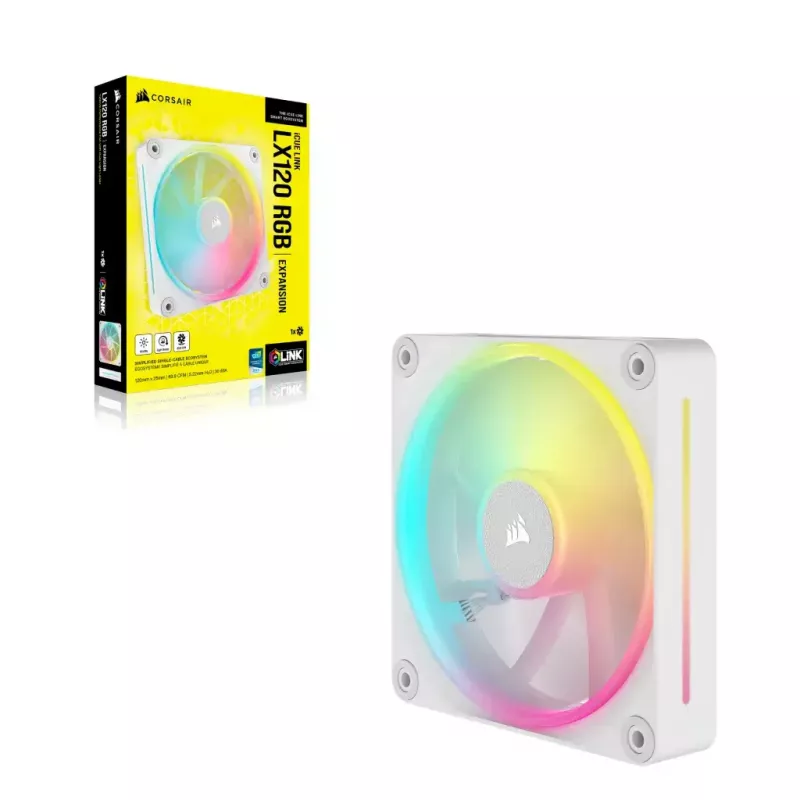 Lüfter Corsair iCUE LINK LX120 RGB 12 cm Weiß 400-2400 RPM