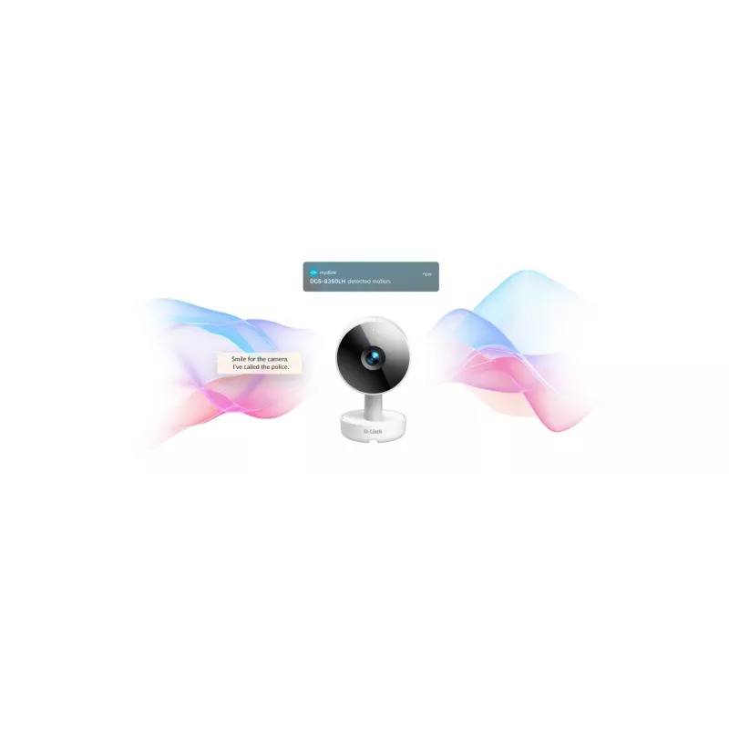 D-Link 2K QHD Indoor Wi-Fi Kamera DCS-8350LH, IP-Überwachungskamera, Innenbereich, Kabelgebunden & Kabellos, Amazon Alexa & Google Assistant, Tisch, Weiß