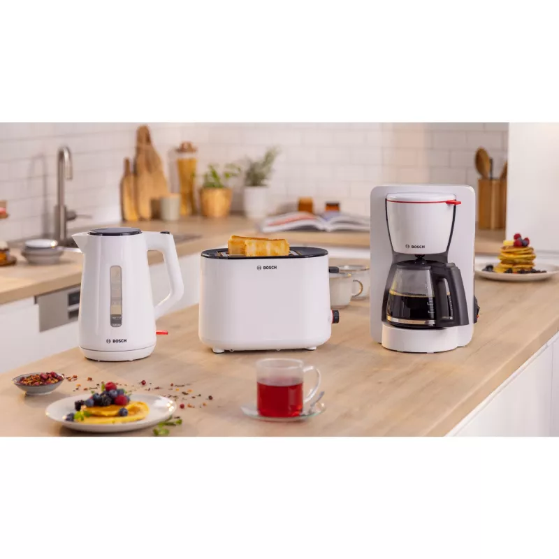 Bosch TWK1M121 elektrischer Wasserkocher 1,7 l 2400 W Weiß