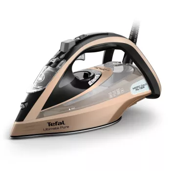 Tefal Ultimate Pure FV9852E0 Bügeleisen Dampfbügeleisen Durilium AirGlide Autoclean Bügelsohle 3200 W Schwarz, Kupfer